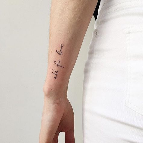 Wrist Tattoos Words, Love Quote Tattoos, Happiness Tattoo, Empowering Tattoos, Soul Tattoo, Cool Wrist Tattoos, Wrist Tattoos For Guys, Tattoos For Lovers, Love Tattoo