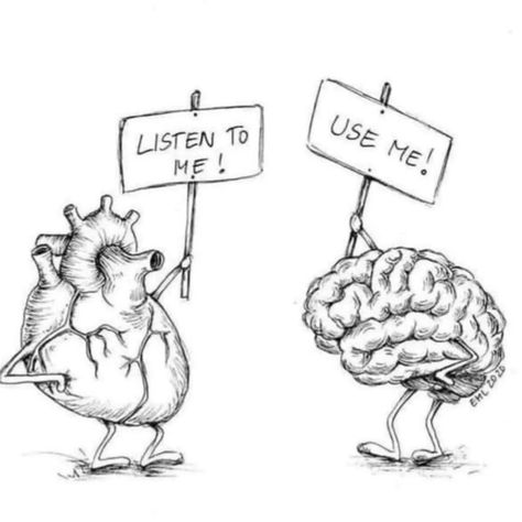 Heart Vs Mind Drawing, Heart And Mind Drawing, Heart And Brain Drawing, Brain Drawing Aesthetic, Brain And Heart Drawing, Heart Vs Mind, Brain Vs Heart, Word Tattoo Designs, Heart Vs Brain