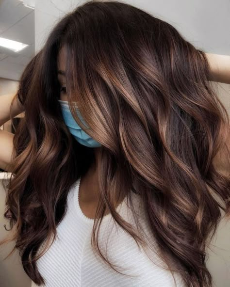 Subtle Chocolate Balayage with Babylights Dark Chocolate Hair, Dark Chocolate Brown Hair, Balayage Long Hair, Hair Change, Chocolate Brown Hair Color, Hair Color Chocolate, Chocolate Hair, Chocolate Brown Hair, Balayage Hair Dark