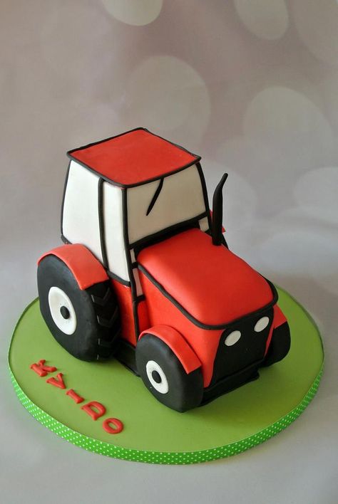 Red Tractor Birthday, Birthday Cake Boys, Tractor Birthday Cakes, Tractor Cake, Cake Templates, 4th Birthday Cakes, Farm Cake, Tractor Birthday, 3rd Birthday Cakes