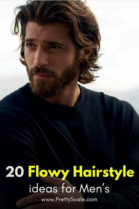 Explore 20 flowy haircut ideas for men with wavy hair! 🌊 From natural waves to textured layers, these stylish cuts are perfect for a relaxed yet fashionable look. 🌟 #WavyHair #MensHaircuts #FlowyHairstyles Straight Flow Hairstyle Men, Wavy Flow Hair Men, Flow Hairstyle Men Wavy, Hairstyles For Wavy Hair Men, Thick Hair Styles For Men, Mens Longer Hair Styles, Mens Haircut Medium Length, Flowy Haircut, Surfer Hair Men