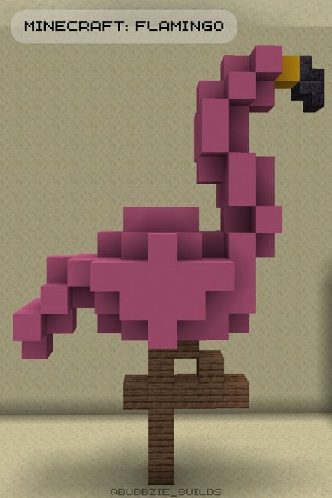 Minecraft Flamingo, Aesthetic Minecraft Builds, Minecraft Statues, Minecraft Seed, Minecraft Medieval, Minecraft Tips, Minecraft Inspo, Amazing Minecraft, Minecraft Survival