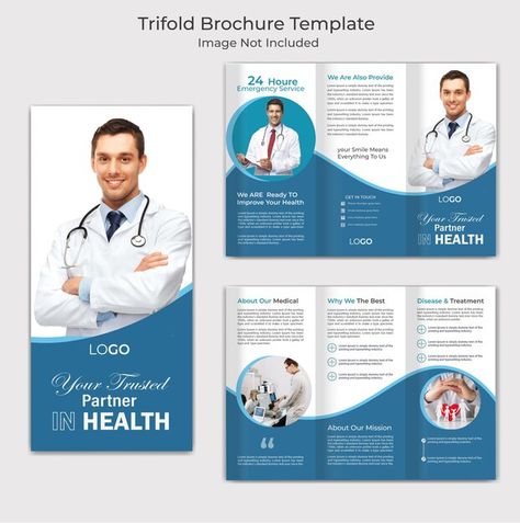 Vector medical and healthcare tri fold b... | Premium Vector #Freepik #vector #brochure-template #trifold-brochure #medical-trifold #healthcare-trifold Medical Trifold Brochure Design, Tri Fold Brochure Design, Tri Fold Brochure Template, Brochure Trifold, Label Ideas, Brochure Design Layout, Healthcare Business, Professional Brochure, Trifold Brochure Design