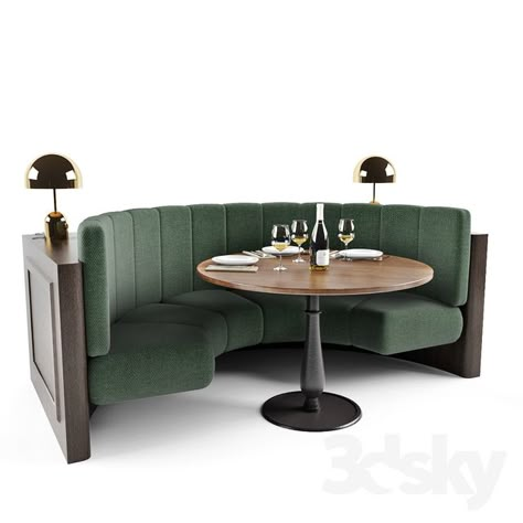 Booth seating with table and lamps Booth Seating Dimensions, Round Booth Seating, Booth Seating Design, Banquette Restaurant, Booth Sofa, Sofa Booth, Restaurant Sofa, Library Seating, Restaurant Booths