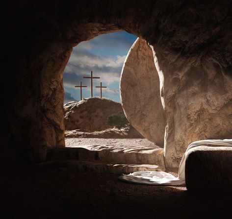 Lent Pictures, Jesus Tomb, The Gospel Of John, The Resurrection Of Jesus, Gospel Of John, Church Backgrounds, Church Media Design, Resurrection Of Jesus, Jesus Artwork