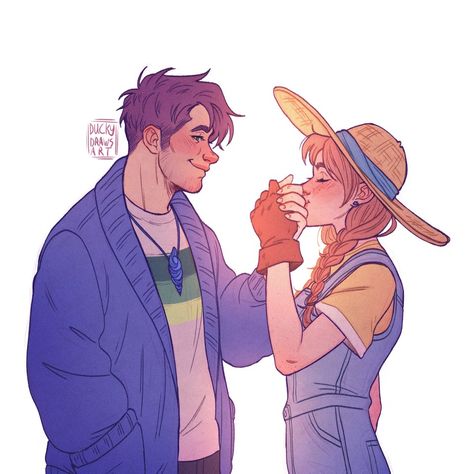 Credit to Ducky Draws Art on tumblr Stardew Valley Tips, Castlevania Wallpaper, Stardew Valley Farms, Stardew Valley Fanart, New Soul, Stardew Valley, Good Friends, Small Town, The Valley