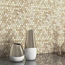 Peel And Stick Backsplash Kitchen, Mosaic Tiles Kitchen Backsplash, Stick On Backsplash, Metal Backsplash, Marble Tile Backsplash, Hexagon Backsplash, Mosaic Tile Kitchen, Self Adhesive Wall Tiles, Peel Stick Backsplash