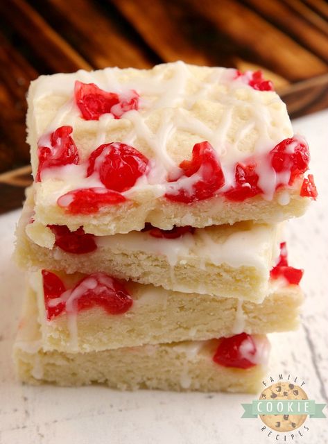 Almond Cookie Bars, Maraschino Cherries Recipes, Almond Cookie Recipe, Cherry Cookies Recipes, Cherry Recipe, Sugar Cookie Bar Recipe, Simple Cookie, Cherry Bars, Almond Cookie