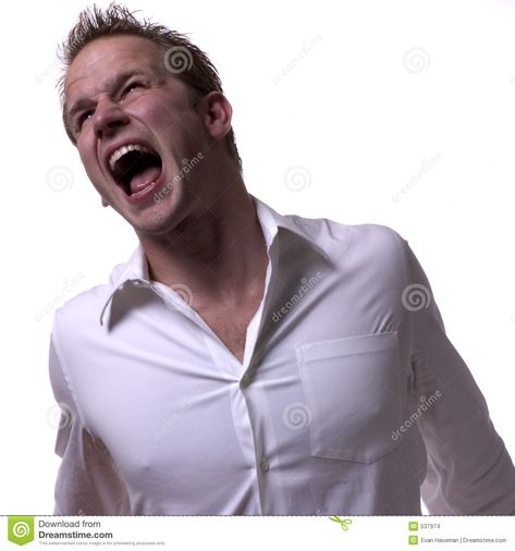 Scream. Man screaming in rage wearing white dress shirt #Sponsored , #ADVERTISEMENT, #ad, #Man, #rage, #dress, #screaming White Shirt Dress, Scream, Anger, White Dress, Stock Images, Stock Photos, How To Wear