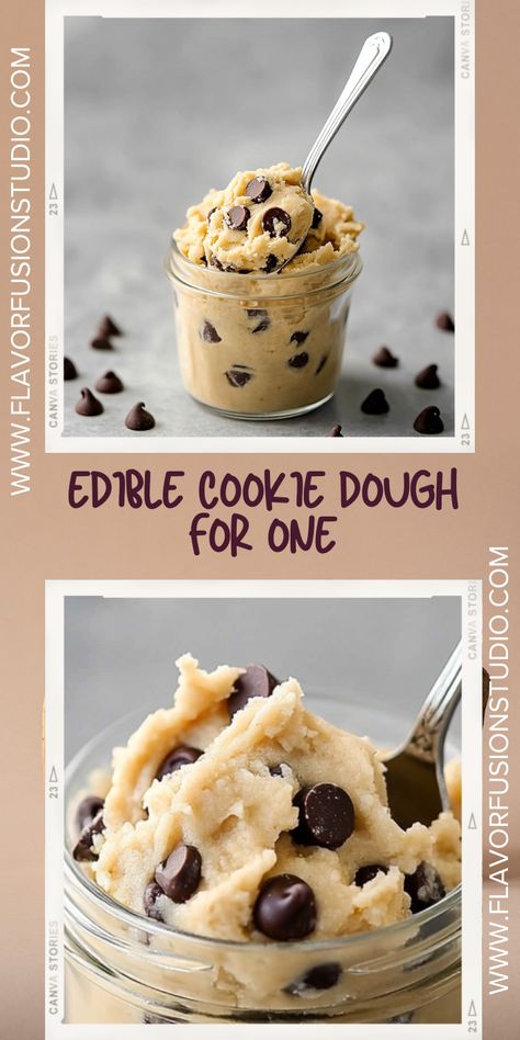 Craving cookie dough? This edible cookie dough for one is safe, egg-free, and made with heat-treated flour. A quick and easy 5-minute dessert! Edible Cookie Dough For One, Easy Edible Cookie Dough, 5 Minute Desserts, Cookie Dough For One, Edible Cookie Dough, Heat Treating, Egg Free, Vegetarian Chocolate, No Bake