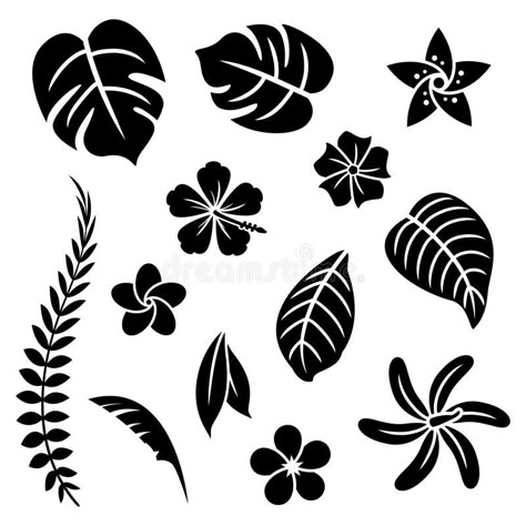 Tropical Illustration, Condolence Card, Flowers Vector, Flowers Ideas, Trendy Flowers, Stencil Art, Lino Print, Stencil Designs, Tropical Flowers