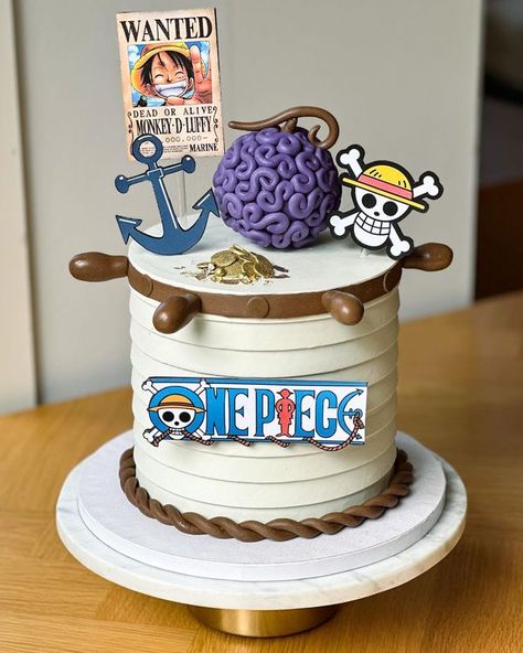 One Piece Anime Cake Design, One Piece Torte, One Piece Theme Cake, One Piece Cake Design, One Piece Birthday Cake, One Piece Anime Cake, Emotes Base, Cake One Piece, One Piece Cake