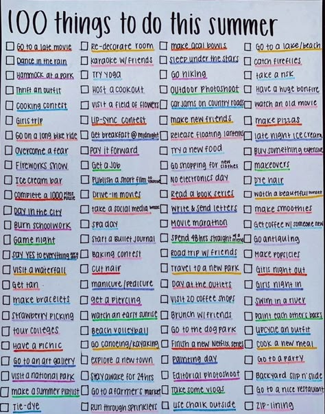 Summer List Ideas, Summer Bucket List For Teens, Things To Do In Summer, Bucket List For Teens, Summer Checklist, Bored Jar, Summer To Do List, 100 Things To Do, What To Do When Bored