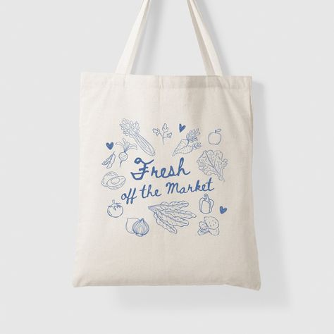 Canvas Tote Bag PRODUCT INFO -Material: 100% cotton sheeting -One size (15"x16") -Lightweight and compact  -Handle Length: 21.5" (54.61cm) CARE INSTRUCTIONS Do not iron directly over the printed area - print may stick to the iron. Spot clean; Do not bleach; Line dry. RETURNS OR EXCHANGES - All of our bags are custom printed just for you, so we do not accept returns or exchanges. -Please let us know if there are any issues with your order so we can fix it ASAP. Thank you for supporting our small Fresh Off The Market Bachelorette Theme, Fresh Off The Market, Off The Market Bachelorette, Hens Ideas, Bachelorette Party Tote Bags, Client Board, Themed Bachelorette Party, Themed Bachelorette, Bachelorette Themes