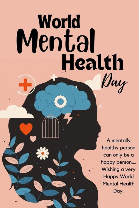 World Mental Health Day. World Mental Day Poster, Health Day Poster, Health Priority, Medical Camp, Health Awareness Poster, Health Posters, Metal Health, World Mental Health Day, Psychology Studies