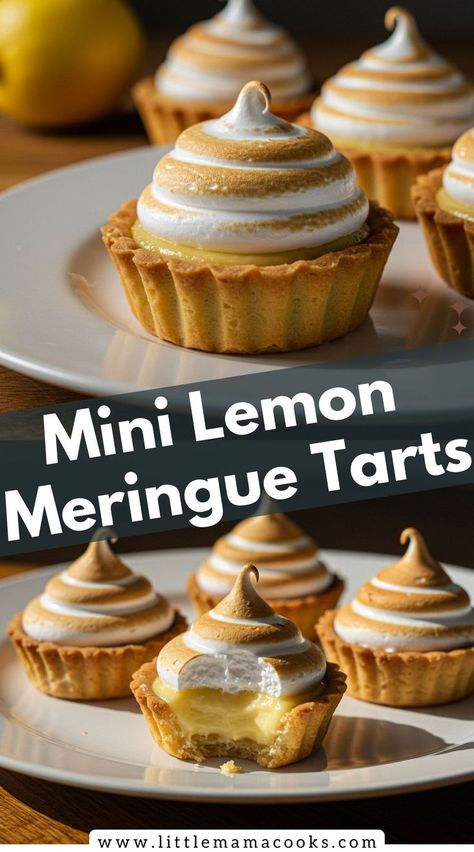 Looking for a bite-sized dessert that's big on flavor and charm? Our Mini Lemon Meringue Tarts recipe yields adorable, tangy, and sweet treats that are perfect for parties, showers, or any celebration! Dessert Ideas For Kids, Lemon Meringue Tarts, Fun Dessert Ideas, Mini Lemon Tarts, Harry Potter Desserts, Mummy Birthday, Lemon Meringue Tart, Kid Friendly Dessert, Tarts Recipe