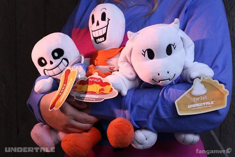 Pick up all three of our UNDERTALE plushes and save $13, or pick one up individually.  Toriel Plush: A silly little lady who worries too much.  San... Sans Sprite, Whoopie Cushion, Undertale Plush, Sans Plush, Gaming Setup Bedroom, Sans And Toriel, Sans Puns, Toriel Undertale, Undertale Ost