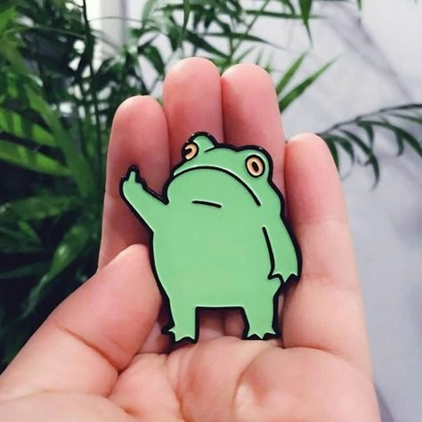 Wish - Shopping Made Fun Frog Pins, Frog Drawing, Funny Frogs, Frog Art, Soft Enamel Pins, Art Idea, Frog And Toad, Cool Pins, Soft Enamel