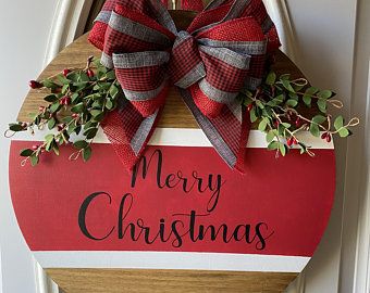 Merry Christmas Door Hanger Home Decor Wood Signs, Home Decor Wood, Fall Door Decorations, Fall Wall Decor, Door Wreaths Fall, Realtor Closing Gifts, Shop Home Decor, Christmas Door Hanger, Fall Door