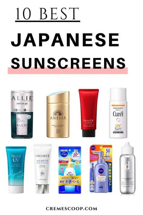 Asian Sunscreen, Best Japanese Skincare Products, Japan Sunscreen, Glass Skincare, Japanese Skincare Routine, Japanese Sunscreen, Best Japanese Skincare, Japanese Skin Care, Japanese Beauty Products