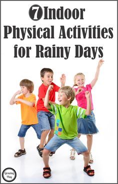 7 super fun indoor physical activities for rainy days - using some simple objects from around the house or no equipment at all. Indoor Physical Activities, Activities For Rainy Days, Indoor Pe, Games For School, Simple Objects, Games For Kids Classroom, Clothes Lines, Pe Activities, Pe Ideas