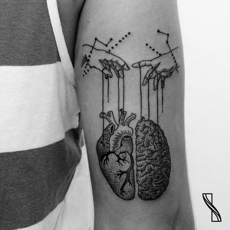 this Minimalist Tattoo Meaning, Brain Tattoo, Typography Tattoo, Tattoo Heart, Palm Tattoos, Shape Tattoo, Detailed Tattoo, Subtle Tattoos, Hot Tattoos