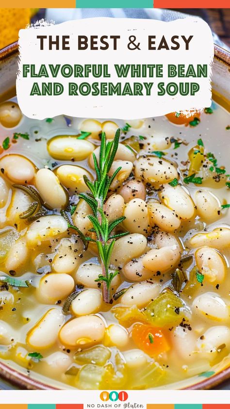 This Flavorful White Bean and Rosemary Soup is cozy, creamy, and full of flavor! With cannellini beans, fresh rosemary, and a splash of white wine, this soup is perfect for a weeknight dinner or meal prep. It’s ready in just about an hour and tastes even better the next day. Don’t forget the crusty bread for dipping! Pin this recipe and give it a try tonight! White Bean Rosemary Soup, Rosemary Garlic White Bean Soup, Rosemary White Bean Soup, Cannellini Bean Recipes, Sukkah Ideas, Rosemary Soup, Cannellini Bean Soup, White Beans Recipe, Best Spaghetti Recipe