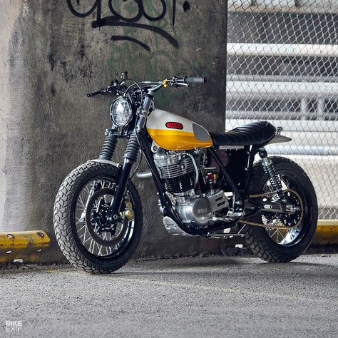 Ray of Sunshine: Daniel Peter's Yamaha SR500 Scrambler | Bike EXIF Yamaha Scrambler, Supermoto Wheels, Harley Sportster 1200, Yamaha Sr500, Enduro Vintage, Sr 500, Yamaha 250, Yamaha Sr400, Moto Scrambler