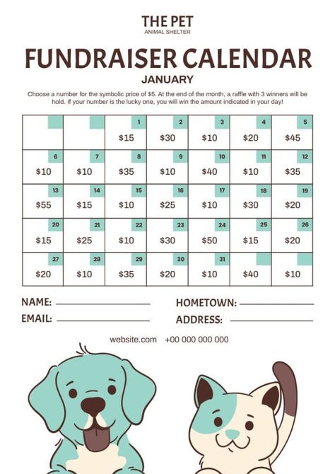 Hand-drawn Animal Shelter Fundraiser Calendar Animal Shelter Donation Ideas, Animal Shelter Ideas, Animal Fundraiser, Saving Dogs, Animals Shelter, Animal Shelter Donations, Animal Shelter Fundraiser, Animal Rescue Fundraising, Foster House