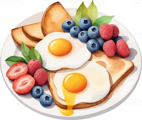 Breakfast Clipart, Healthy Breakfast Idea, Doodles Stickers, Quick Healthy Breakfast, Breakfast Idea, Continental Breakfast, Quick Healthy, Background Png, Design Element