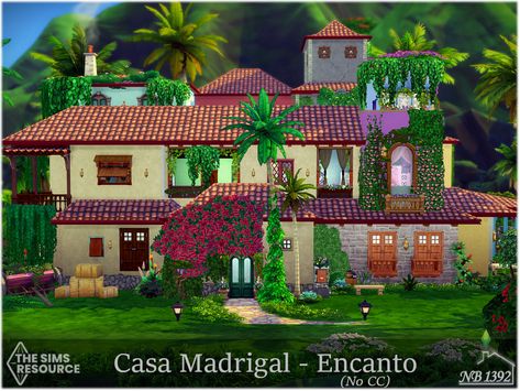 The Sims Resource - Casa Madrigal - Encanto (No CC!) Witch Bedrooms, Didney Worl, Sims Download, Disney Challenge, Casas The Sims 4, Sims House Plans, Los Sims, Flower Studio, Deck Plans