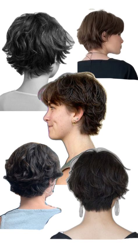 Genderfluid Haircut, Queer Haircut, Feminine Short Hair, Loose Curly Hair, Short Hair Tomboy, Shaggy Short Hair, Dyed Hair Inspiration, Hair Inspiration Short, Shot Hair Styles