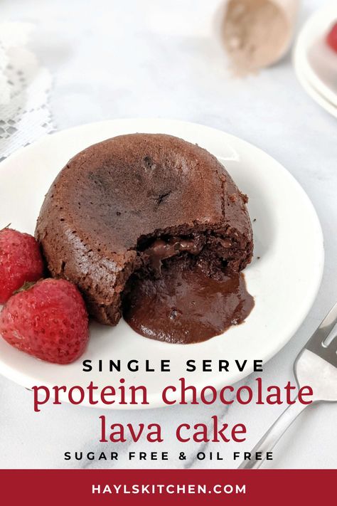 Mug Cake Protein Powder, Lava Cake For One, Mug Lava Cake, Cake Sizes And Servings, High Protein Cookies, Mug Cake Healthy, Protein Mug Cakes, Easy Protein, Cake Calories