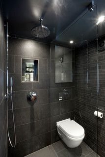 Lovely compact wet room, 2m x 1.5m - Ours is 1.4m x 1.1m Small Wet Room, Small Shower Room, Wet Room Bathroom, Bilik Air, Interior Design Minimalist, Small Showers, Bad Inspiration, Bathroom Shower Tile, 아파트 인테리어