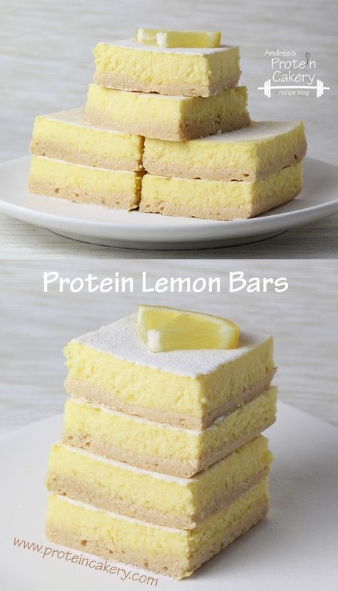 High Protein Lemon Bars, Protein Lemon Cake, Protein Bar Recipes Low Carb, High Protein Lemon Loaf, Protein Filled Recipes, High Protein Bakes, Cottage Cheese Protein Bars, Lemon Protein Bars Recipe, Protein Lemon Bars