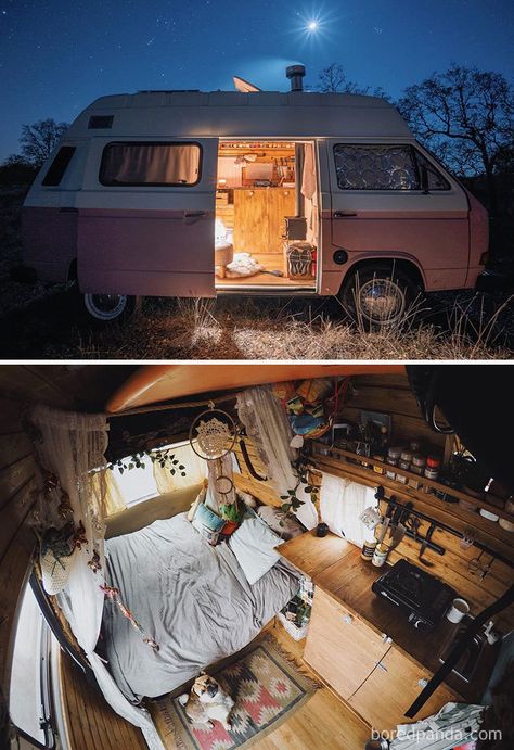 This Car Means Everything To Me And It’s Crazy How Happy I Get Putting All My Money And Effort Into This Home Vw T3 Camper, Kombi Motorhome, Bus Living, Kombi Home, Conversion Van, Bus House, Combi Vw, Van Life Diy, Mini Camper