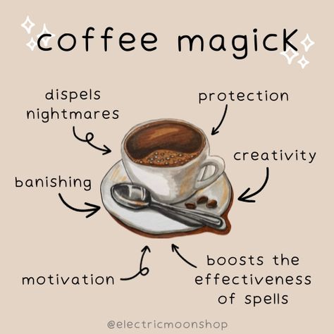 Coffee magick ☕️⁠ #witchcraft #witch #witchesofinstagram #pagan #wicca #magic #witchyvibes #magick #witches #tarot #witchythings #witchy #occult #wiccan #crystals #spirituality #spells #pagansofinstagram #paganism #witchlife #halloween #goth #spiritual #gothic #love #greenwitch #art #divination #witchery #witchaesthetic Coffee In Witchcraft, Coffee Magic Spell, Coffee Magick, Coffee Witchcraft, Crystals Spirituality, Gothic Love, Witch Coffee, W.i.t.c.h Aesthetic, Halloween Goth