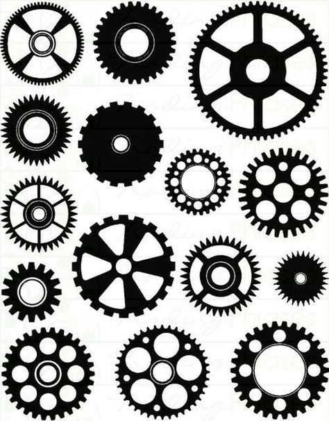 Gear Silhouette, Gear Pattern, Biomech Tattoo, Gear Drawing, Steampunk Kunst, Maker Fun Factory Vbs, Maker Fun Factory, Steampunk Tattoo, Arte Doodle