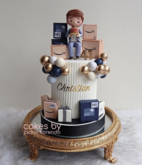 Welcome To The Christian World Cake, Cake For Businessman, Fondant Cake For Men, Themed Cakes For Men, Shopping Birthday Cake, Cake For Mens Birthday, Traveler Cake, Amazon Cake, Teacher Birthday Cake