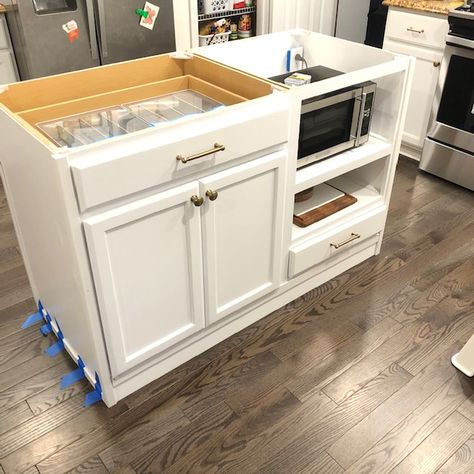 Kitchen Island Using Base Cabinets, Add A Kitchen Island, Fyi Kitchen Island, Diy Island From Cabinets, 3x6 Kitchen Island, Diy Small Island, Kitchen Island From Cabinets, Diy Small Kitchen Island Ideas, Kitchen Island Base Cabinets