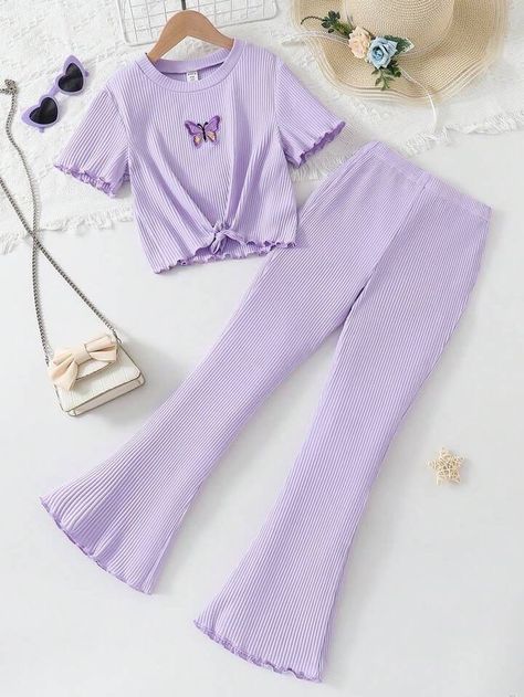 Women Shirt Designs, Cute Outfits With Shorts, Plaid Skirt Set, Best Friend Outfits, Cute Dress Outfits, Cherry Dress, Mauve Purple, Casual Preppy Outfits, Lettuce Hem