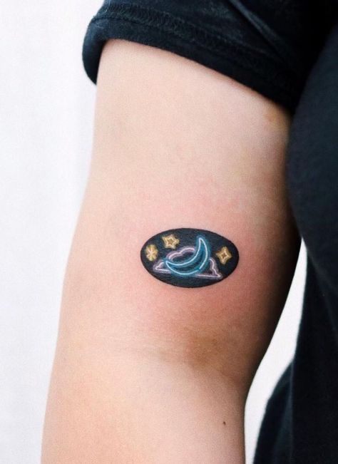 100+ Amazing Tattoos Everyone Must See Cosmic Tattoo, Neon Tattoo, Cute Tattoos On Wrist, Gem Tattoo, Tatuaje A Color, Wrist Tattoos For Women, Cute Tattoos For Women, Star Tattoos, Little Tattoos