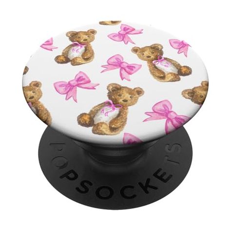 Watercolor Teddy Bears Bows Coquette Aesthetic Preppy Cute PopSockets Standard PopGrip Cute Popsockets, Bows Coquette, Aesthetic Preppy, Aesthetic Phone Case, Aesthetic Phone, Wearable Technology, Teddy Bears, Cell Phones, Bears