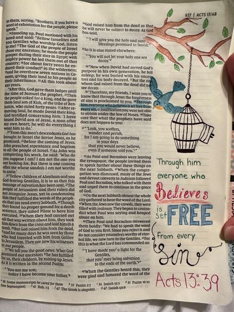 Acts 13 Bible Journaling, Acts Bible Journaling, Acts Bible, Acts 12, Acts 13, Bible Journal Notebooks, Scripture Journal, Inspire Bible, Journal Bible