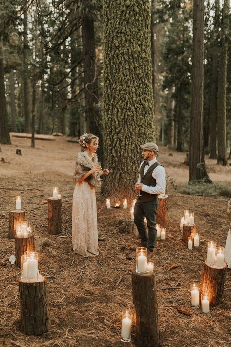 Lace Wedding Dress Styles, Intimate Wedding Cake, Intimate Forest Wedding, Eloping Ideas, Elopement California, Intimate Wedding Reception, Romantic Wedding Ceremony, Yosemite Elopement, Places To Elope