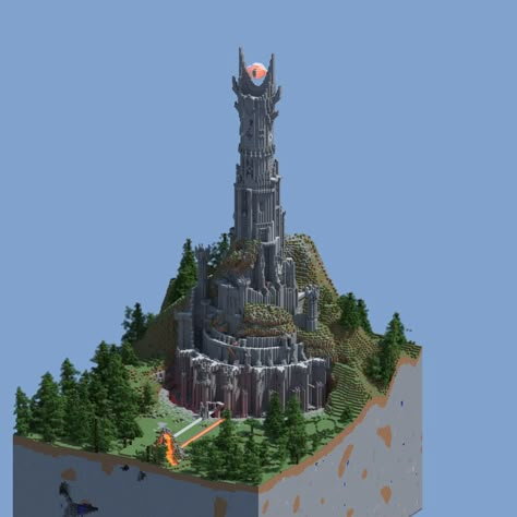 Minecraft barad dur Minecraft Eye Of Sauron, Minecraft Lotr Builds, Lord Of The Rings Minecraft, Lotr Minecraft, Sauron Tower, Minecraft Tower, Bangunan Minecraft, Minecraft Castle, Diy Minecraft