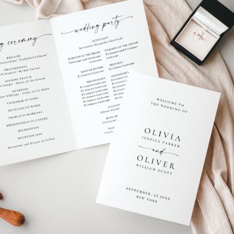 Simply Elegant Minimalist Wedding Ceremony Program Minimalist Wedding Ceremony, Prayers For Sister, Elegant Minimalist Wedding, Elegant Wedding Programs, Wedding Ceremony Programs, Ceremony Programs, Wedding Program, Kids Nursery Decor, Free Birthday Invitations