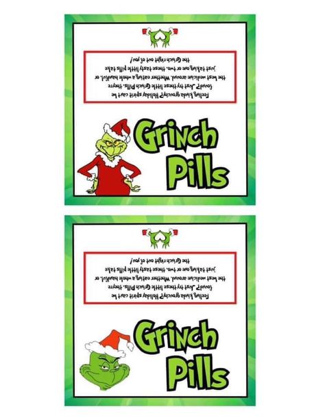 Free Printable Grinch Christmas Gift Tags, Grinch Food Labels Free Printable, Grinchmas Eve Box Template, Free Appreciation Printables, Grinch Banner Free Printable, Grinch Pills Printable, Free Printable Christmas Candy Bar Wrappers, Grinch Party Favors For Adults, Grinch Tags Printable Free