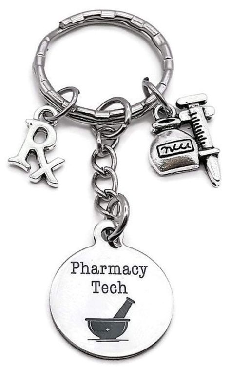 PRICES MAY VARY. Pharmacy Tech key ring, Pharmacy Tech Rx charm key ring, Syringe charm key ring Pharmacy Tech charm, Rx charm, Syringe charm Diameter of key ring : 1 inches (2.5 cm) Length of keychain : 2.9 inches (7.5 cm) Free pouch gift bag to pack and ship our keychain Pharmacy Tech keychain, Pharmacy charm, Rx charm, Syringe charm keychain, Gift for Pharmcist. Silver Tone Metal Charms, Zinc alloy Pharmacist Gift, Pharmacy Tech, Pharmacy Technician, Metal Charms, Charm Keychain, Keychain Gift, Pharmacist, Metal Charm, Pharmacy