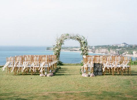 Romantic Cliff Top Wedding by the Sea in Bali: http://www.stylemepretty.com/2014/09/11/romantic-cliff-top-wedding-by-the-sea-in-bali/ | Photography: Jemma Keech - http://jemmakeech.com/ Archway Photography, Cliff Wedding Ceremony, Spring Ceremony, Wanaka Wedding, Montauk Wedding, Aisle Ideas, Ceremony Styling, Wedding Sides, Cliff Wedding